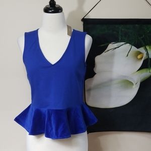 NWT J Crew Deep V Neck Peplum Sleeveless Top